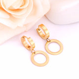 ASON Fashion Statement Piercing Drop Dangle Circle Earrings for Women Stainless Steel Jewelry