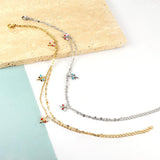 ASON Trendy Dragonfly Mixed Color Accessories Multi-layer Chains Anklet Gold Color Stainless Steel For Women Foot Jewelry