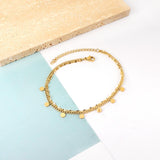 ASON Gold Color Stainless Steel Classic Round Accessories Multi-layer Link Chains Anklet For Women Jewelry On Leg Party