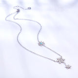 Exquisite Silver Color Snowflake Pendant Necklaces For Women Wedding Jewelry 2022 Female Choker collares para mujer