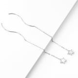 ASON Korean Style Star Shell Drop Earrings Dangle Chain Earring Stainless Steel Jewelry for Women Femme Party Gift