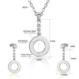 ASON Classic Drop Earrings For Women/Girl Stainless Steel Hollow Out Round Pendant Necklace Earrings Sets Party Daily Wear