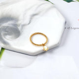 ASON-anillo de dedo de acero inoxidable 316L con abalorio para mujer, nuevos estilos, Color dorado, accesorios de joyería 