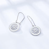 ASON – boucles d'oreilles en forme de roue, avec coquille blanche, couleur or, Piercing en acier inoxydable pour femmes, tendance, fête de bureau