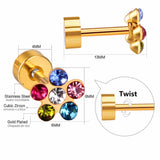 Boucles d'oreilles Mini cœur étoile en acier inoxydable 18K, 6mm, mode coréenne pour femmes et filles, boucles d'oreilles en cristal, 2022 