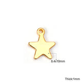 ASON 100 unids/lote dijes de estrellas 316L colgante de estrellas de acero inoxidable Color dorado y plateado con agujeros para suministros de joyería DIY