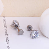 ASON Stainless Steel Cubic Zirconia Heart Shape Stud Earrings Anti-Allergy Women Fashion Accessories Party