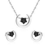 ASON Bohemian Jewelry Sets Accessory Stainless Steel Gold Color Moon Star Pendant Necklace Piercing Stud Earrings For Women