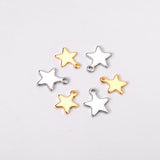 ASON 100 unids/lote dijes de estrellas 316L colgante de estrellas de acero inoxidable Color dorado y plateado con agujeros para suministros de joyería DIY