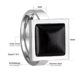 Ensemble de bagues en acier inoxydable 2020, couleur or, pour femmes, hommes, Couple, pierre opale noire, bague pour filles, bijoux de mariage