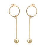 ASON Long Line Link Chain Imitation Pearl Dangle Earrings for Women Gold Color Cross Earrings Female Bijoux Pendientes