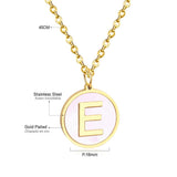 Collier avec pendentif rond en acier inoxydable, couleur or, avec lettres 26 AZ, pour femme, amie de fête, vente en gros