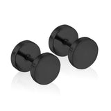 ASON taille 4/6/8mm Double rond Anti-allergie Piercing vis boucles d'oreilles pour femmes hommes en acier inoxydable couleur or bijoux 