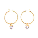 Stainless Steel 2020 Hoop Zircon Earrings Circle Hoop Korean Earring Set For Women Fashion Jewelry aretes de mujer