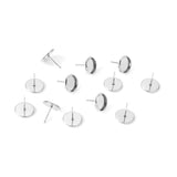 ASON 100 unids/lote pendiente blanco de acero inoxidable Base pendientes de cabujón accesorios de ajuste para suministros de joyería DIY