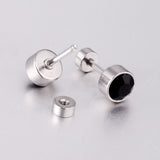 ASON 3-7mm rond cristal vis Piercing boucles d'oreilles couleur or noir acier inoxydable femme cadeau de noël bijoux de fête