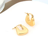 Chunky Stainless Steel Square Huggie Earrings For Women Geometric Gold Color Hoop Earrings Waterproof Bijoux Femme New