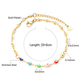 ASON-tobillera con dije de ojos malvados para mujer, cadena de pie de acero inoxidable 316L de Color dorado, joyería de playa, regalo de joyería