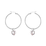 ASON Round Ear Hoop Earring With Cubic Zirconia Classic Style 2022 Stainless Steel Circle Earring Fashion Jewelry Party