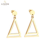 ASON – boucles d'oreilles géométriques élégantes en acier inoxydable, couleur or, goutte d'eau pour femmes, accessoire de bijoux à la mode, Piercing 