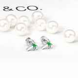 ASON mignon boucles d'oreilles pour enfants couleur argent en acier inoxydable cocotier dessin animé clous d'oreille pour fille bijoux cadeau 