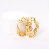 Women Hoop Earrings Multilayer Square Gold Color Huggie Earrings Fashion Party Jewelry For Girls