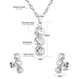 ASON 316L Stainless Steel Zircon Gold Bridal Wedding Jewelry Sets for Women 2019 Necklace Pendant Drop Earrings African Set