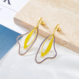 Trendy Woman Geometric Drop Earrings Brand Design Dangle Pendients Steel Acrylic Summer Boho Beach Holiday Jewelry