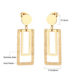 ASON Statement Long Tassel Geometry Dangle Piercing Drop Earrings Jewelry Stainless Steel For Women Accessories Wholesale