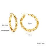 ASON Trendy Snake Hoop Earring Stainless Steel Geometric Earrings for Women Wedding Gift Fashion Jewelry Accessories