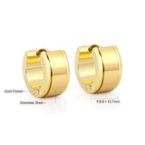 ASON Trendy Stainless Steel Thick Earrings Gold Color Piercing Boho Hoops Earring for Women Girl Gift Fashion Jewelry