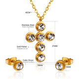 Jewelry Set Women Cross AAA Crystal Pendant Chain Necklace Stainless Steel Dubai African Jewelry Sets Christmas