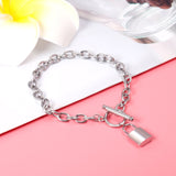 ASON Gold Color Key Lock Charm Pendant Punk Bracelet Stainless Steel Bangle for Women Men Party Gift Fashion Jewelry