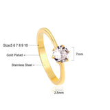 New Crystal Stainless Steel Engagement Wedding Ring For Women Gold Plated Bride Ring Jewelry mariage bijoux