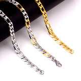 ASON 8mm Stainless Steel Chain Gold Color Cuban Link Bracelet Bangle for Men Women Party Gift Wholesale Fashion Jewelry