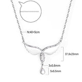 ASON – collier avec pendentif aile couleur argent, ras du cou en acier inoxydable, zircone cubique, cadeau de fête pour femmes, bijoux 