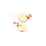 Conjunto de pendientes de gota de acero inoxidable con corazón redondo de estilo coreano para mujer, joyería de moda, regalo de fiesta, pendientes de oro/acero