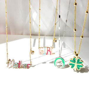 Diseño de marca 2022, regalos para el día de la madre para mamá, collar con colgante de letra, collares a juego para niñas y madres, collar bonito 