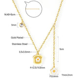 316L Stainless Steel Gold Bread Bus Vegetable Pendant Necklaces For Women With Free Chain Crystal Necklace collares