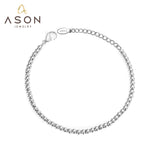 Brazalete de acero inoxidable ASON 316L, pulsera de bola de acero de Color plateado a la moda para mujer, accesorios de regalo para fiesta, joyería