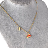 ASON Cute Red Little Car Pendant Necklace 316L Stainless Steel Cartoon Taxi Necklace for Women Fashion Jewelry Accessories