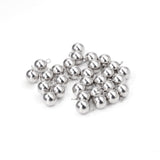 ASON 100 Uds. Bola de acero inoxidable de 8mm y 10mm con anillo, joyería, colgante, abalorio, cuentas de acero para fabricación de joyas DIY