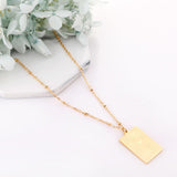 Stainless Steel Heart Shape Pattern Pendant Necklace Gold Color Collar Couple Gifts Accessories