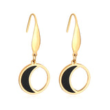 Coquille ronde lune Brincos bijoux coréen boucles d'oreilles ensembles en acier inoxydable boucles d'oreilles ensemble pour les femmes Kolczyki