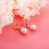 Imitation Pearl Exquisite Pendientes Earrings Stainless Steel Trendy 2022 Dangle Blue Earring Heart Elegant Jewelry