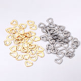 ASON 100 Pcs/Lots breloque coeur creux avec trous pendentif en acier inoxydable 316L pour collier Bracelet fournitures de fabrication de bijoux