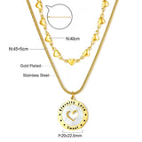 Stainless Steel Round Heart Shape Lover Pendant Necklace No Fade Snake Chains Necklace Collars Party Wedding Wholesale