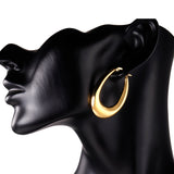 Boucles d'oreilles minimalistes en acier inoxydable pour femmes, couleur or, cercle en métal, Vintage, bijoux de fête pour filles, cadeaux 