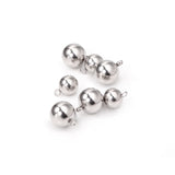 ASON 100 Uds. Bola de acero inoxidable de 8mm y 10mm con anillo, joyería, colgante, abalorio, cuentas de acero para fabricación de joyas DIY