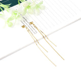 ASON Gold Color Simple Long Tassel Earrings 316L Stainless Steel Stud Earrings for Women Fashion Jewelry Party Gift